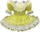 Ella Custom Fit Lacy Yellow White Satin Bows Adult Baby Lg Sissy Dress Leanne