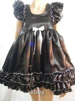 French maid sissy ADULT baby dress satin babydoll negligee nightie fancy dress