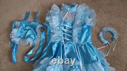 GOceBaby Sissy Maid Lolita Cosplay Abdl Blue Satin Lace Ruffle Lockable Dress