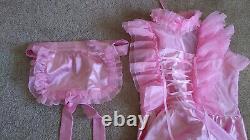 GOceBaby Sissy Maid Lolita Cosplay Abdl Pink Satin Lace Ruffle Lockable Dress