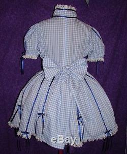 Gingham & Ribbon Adult Baby Sissy Dress Aunt D