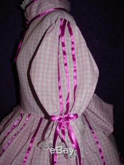 Gingham & Ribbon Pink Sissy Lolita Adult Baby Dress Aunt D