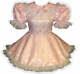 Heather Custom Fit Lacy Pink Brocade Adult Lg Baby Sissy Dress Leanne