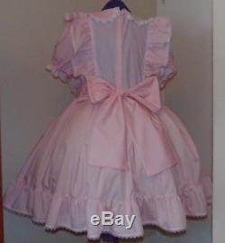 Heavenly Pink Dress with Apron Sissy Lolita Adult Baby Dress Aunt D