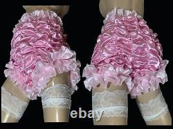 High Shine Silky Soft Luxury DOUBLE Satin Bubble Full Cut Sissy Panties PINK