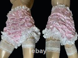 High Shine Silky Soft Luxury DOUBLE Satin Bubble Full Cut Sissy Panties Pink