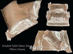High Shine Silky Soft Luxury DOUBLE Satin Sissy Slave Pillow Cases Pack Of 2