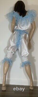 High Shine Silky Soft Satin, Sissy Maid 3/4 Romper/Play Suit Front/Rear Zipper