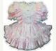 Janet Custom Fit Pink Satin & Lace Ruffles Adult Sissy Baby Dress By Leanne's