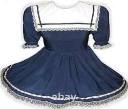 Janice Custom Fit Navy Sailorette Adult Little Girl Baby Sissy Dress by Leanne's