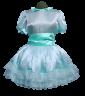 Joyful Satin Sissy Dress, Aqua, Adult Baby, Cross Dresser, Custom Made Aunt D