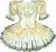 Kara Custom Fit Lacy Peach Ivory Satin Bow Adult Baby Lg Sissy Dress Leanne