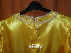 Ladiessissymaidsadult Babyunisex Yellow Satin & Lace Dress Nix & Petticoat