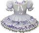 Lizzie Custom Fit Lilac Satin Rosebuds Ruffles Adult Baby Sissy Dress Leanne