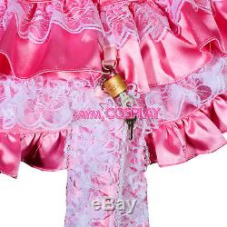 Lockable adult Sissy baby Satin dress Unisex CD/TV Tailor-madeG2424