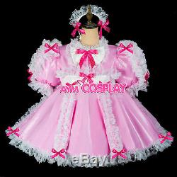 Lockable adult baby sissy PVC dress cosplay unisex CD/TV Tailor-made G2421