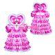 Lockable Adult Sissy Baby Polka Dots Satin Dress Tailor-madeg3872
