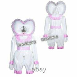 Lockable heavy duty PVC jumpsuit adult sissy baby unisex cosplay costume