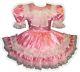 Lucille Custom Fit Pink Satin Organza Bows Adult Baby Lg Sissy Dress Leanne