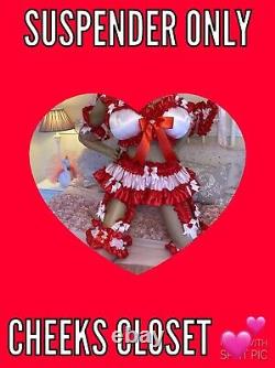 Luxury Silky Satin Sissy Maid Adult Baby Doll 8 Strap Tu Tu Suspender Belt Skirt