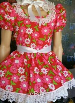 MADE TO MEASURE SISSY MAID ADULT BABY FETISH CD/TV daisy pink dress