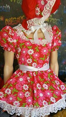 MADE TO MEASURE SISSY MAID ADULT BABY FETISH CD/TV daisy pink dress