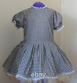 Maid Pink Gingham Sissy Lolita Adult Baby Dress Costume Aunt D