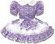 Marissa Custom Fit Lilac Floral White Satin Bows Adult Baby Sissy Dress Leanne