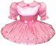 Maryann Custom Fit Pink Satin Polka Dots Adult Baby Lg Sissy Dress Leanne