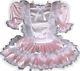 Michelle Custom Fit Pink Satin Organza Ruffle Adult Lg Baby Sissy Dress Leanne