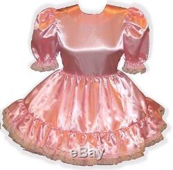 Misty Custom Fit Basic Satin Adult LG Baby Sissy Dress LEANNE