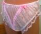Modified Vassarette Baby Pink Nylon Twin Bows Illusion Lace Arc Hicut Panty L/xl