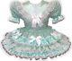 Monica Custom Fit Lacy Mint Green Satin Roses Adult Baby Sissy Dress Leanne