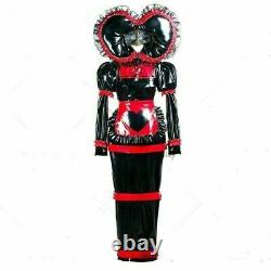 NEW adult baby sissy Maid black PVC Dress lockable TV Romper Tailor-made