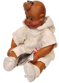 Naber Kids Baby Sissi #002 1988 Original Molded Wood Doll COA Plus Hang Tag