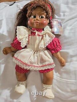 Naber Kids Doll Sissi #2361 Long Brown Hair Signed Wood 1988 Hand Made 18 COA