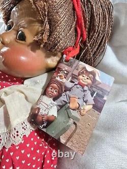 Naber Kids Doll Sissi #2361 Long Brown Hair Signed Wood 1988 Hand Made 18 COA