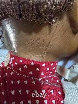 Naber Kids Doll Sissi #2361 Long Brown Hair Signed Wood 1988 Hand Made 18 COA