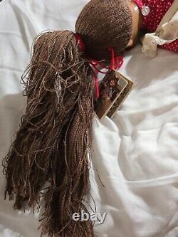 Naber Kids Doll Sissi #2361 Long Brown Hair Signed Wood 1988 Hand Made 18 COA