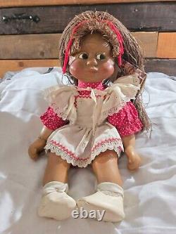 Naber Kids Doll Sissi #2361 Long Brown Hair Signed Wood 1988 Hand Made 18 COA