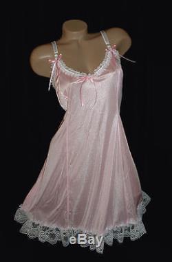 Neljen Adult SiSsy BaBy Fancy Vintage Slip Dress PINK Tricot from M-2XL