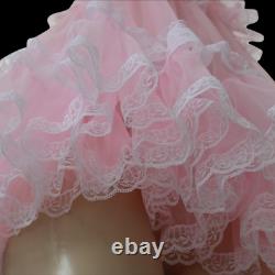 Neljen Adult Sissy Baby Doll Dress Nylon Chiffon & Lots of Lace Sz. LARGE