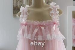 Neljen Adult Sissy Baby Vintage Baby Doll Sheer 2 Layer Chiffon & lots of Lace