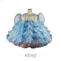 New Cosplay Pink Adult Sissy Baby Ruffle Dress Maid Costume Customization