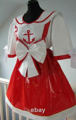 New Pvc Adult Baby Sissy Vinyl Sailor Dress Pvc Sailor Sissy Dress