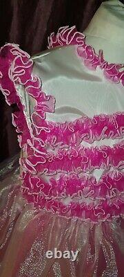New adult style baby girl dress rustly sissy with underskirt so frilly silky