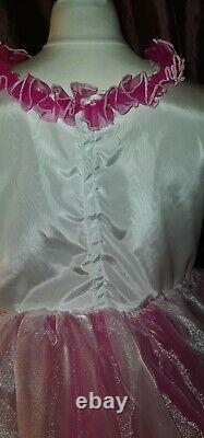 New adult style baby girl dress rustly sissy with underskirt so frilly silky