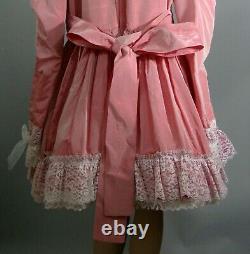 NewFrilly Adult Sissy LG Baby Pink Taffeta Party Dress Long Sleeves 18W 1X 2X
