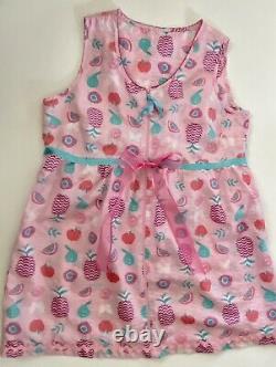OOAK Adult Baby Sissy Pink Ribbons Bows Ric Rac Cotton Dress L