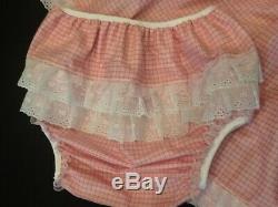 OOAK Sissy Adult baby Dress and Diaper cover Pretty pink